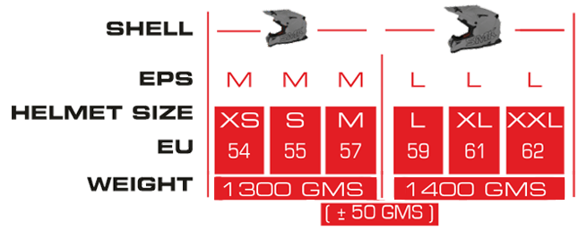 ALLTERRA MAVERIX-Size-Chart