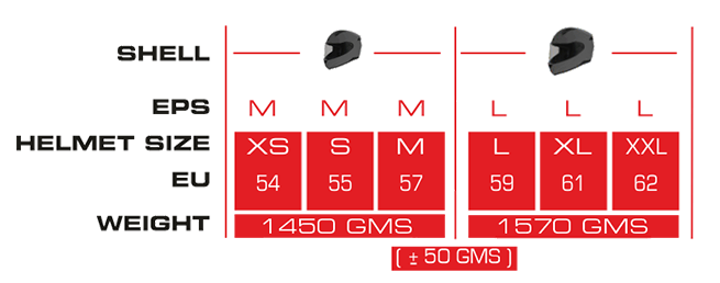 BIONIC ADULT KORE-Size-Chart