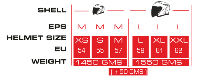 GTJ ROVER-Size-Chart